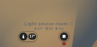 Room card with temperature, LQI and light state