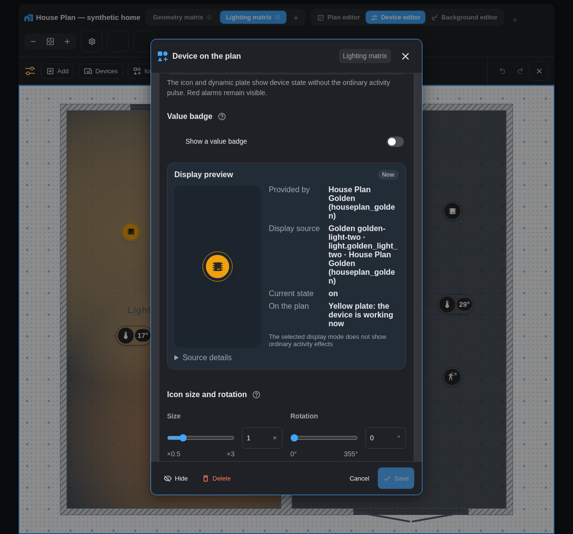 Live presentation preview for the same device