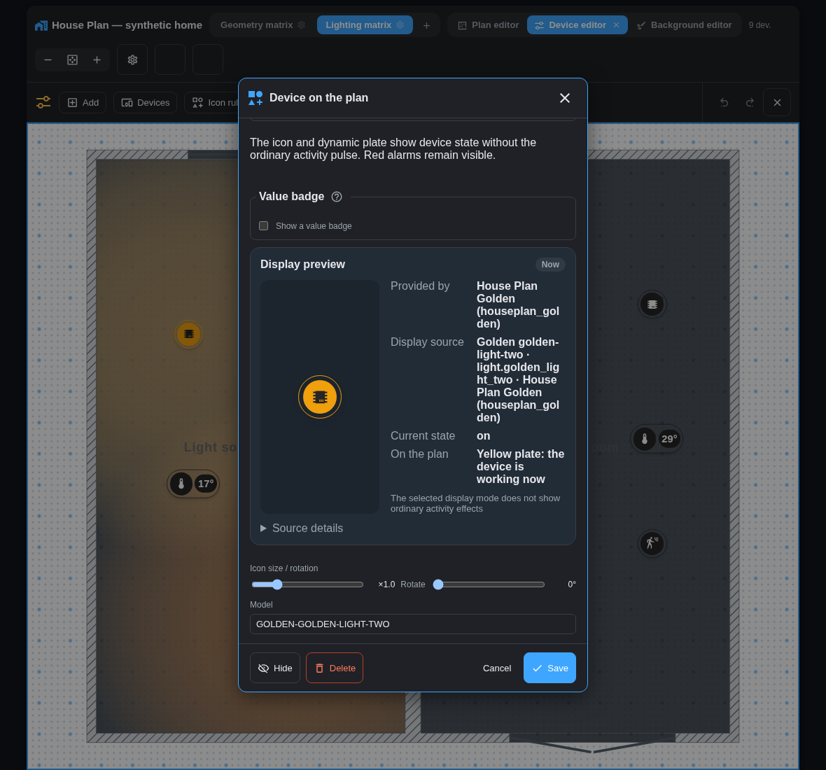 Live presentation preview for the same device