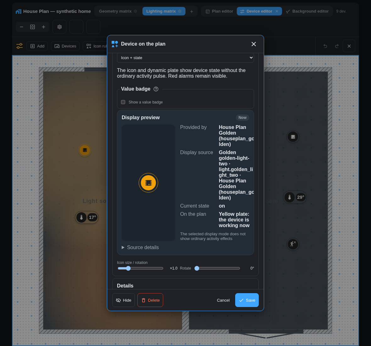 Live presentation preview for the same device