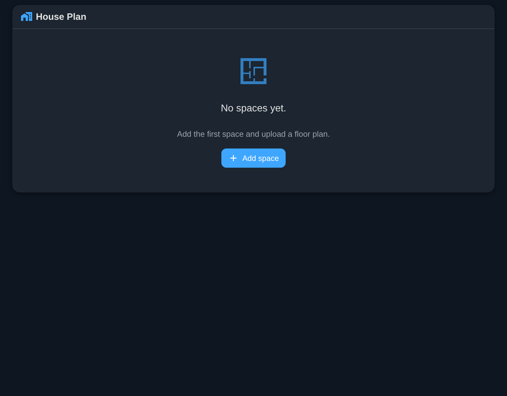 Empty plan — prompt to add a space