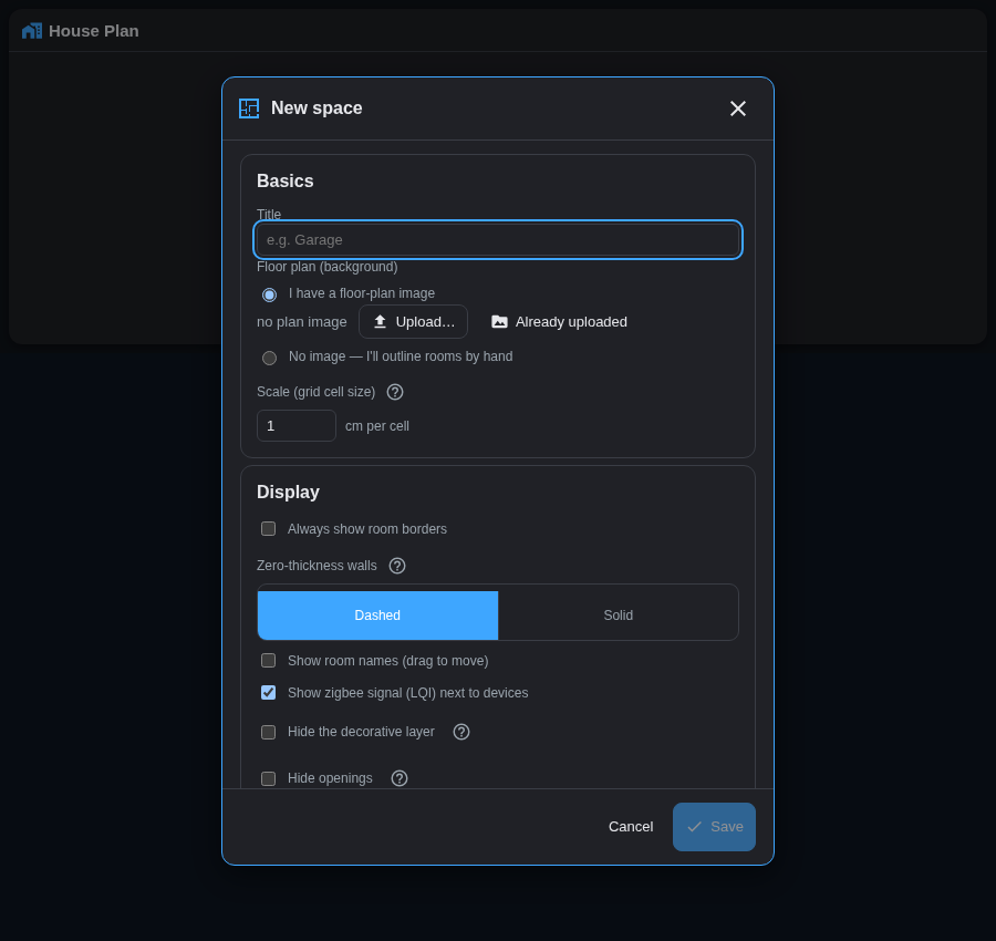 Creating the first space